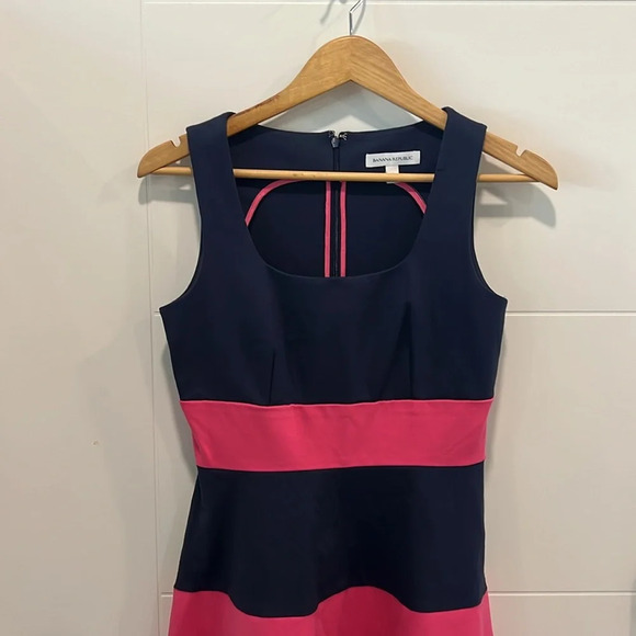 Banana Republic blue and pink dress size  4 - Picture 2 of 9
